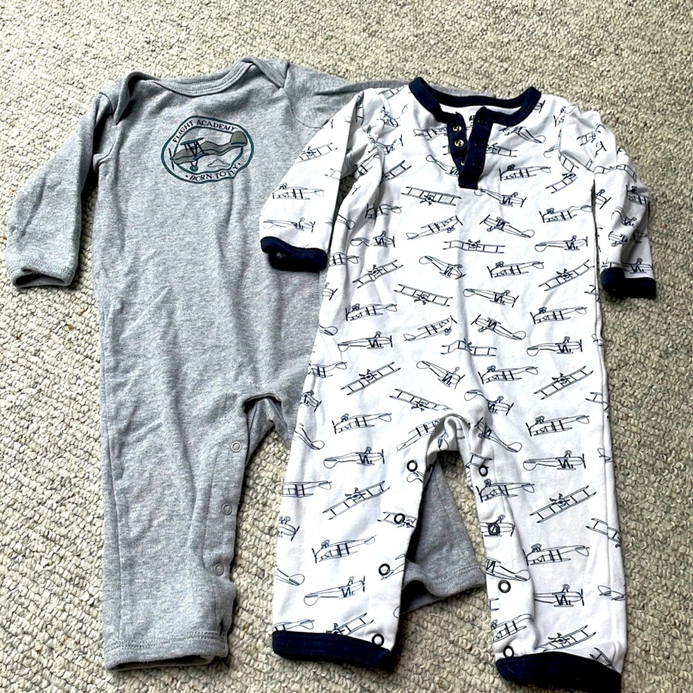 Hudson baby long sleeve rompers.